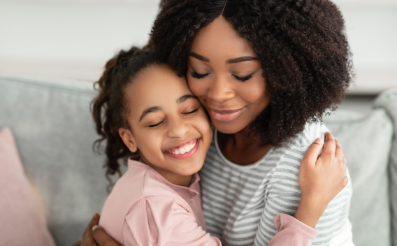 Mother and Daughter Hugging