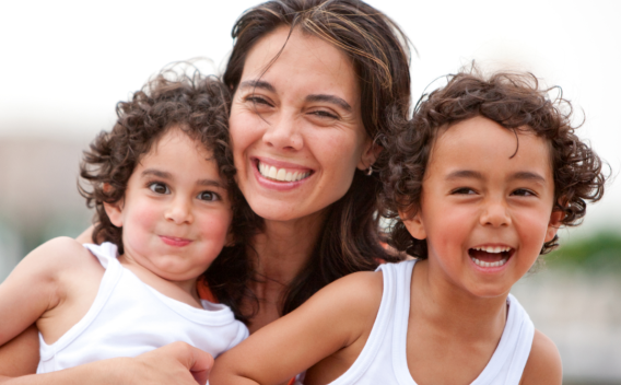 Happy Mother and Sons