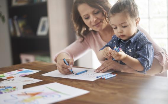 Mother and Toddler drawing